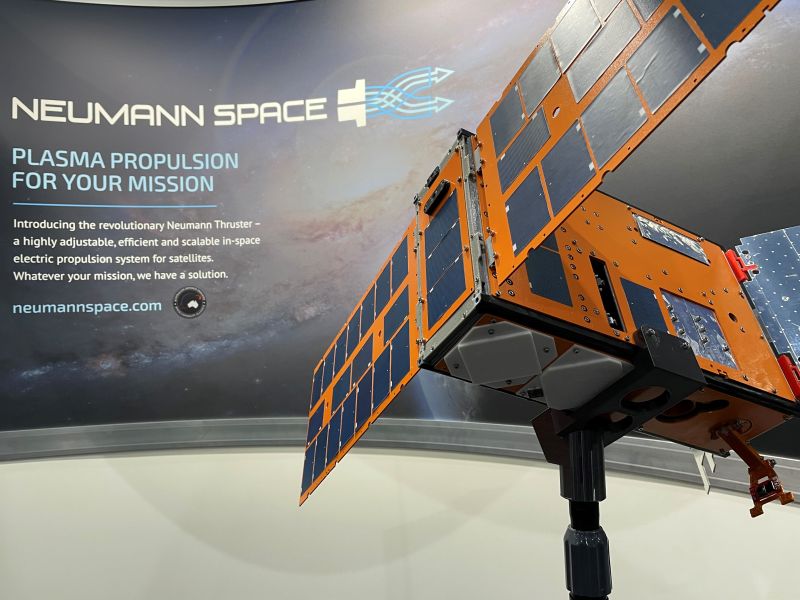 Satellite model on display at the 13th Australian Space Forum