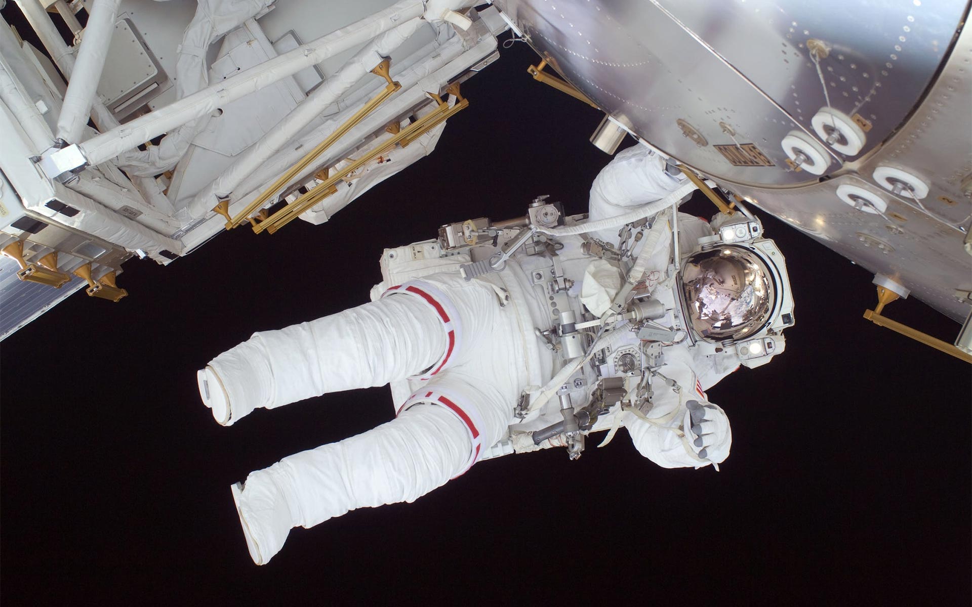 Astronaut carrying out a spacewalk
