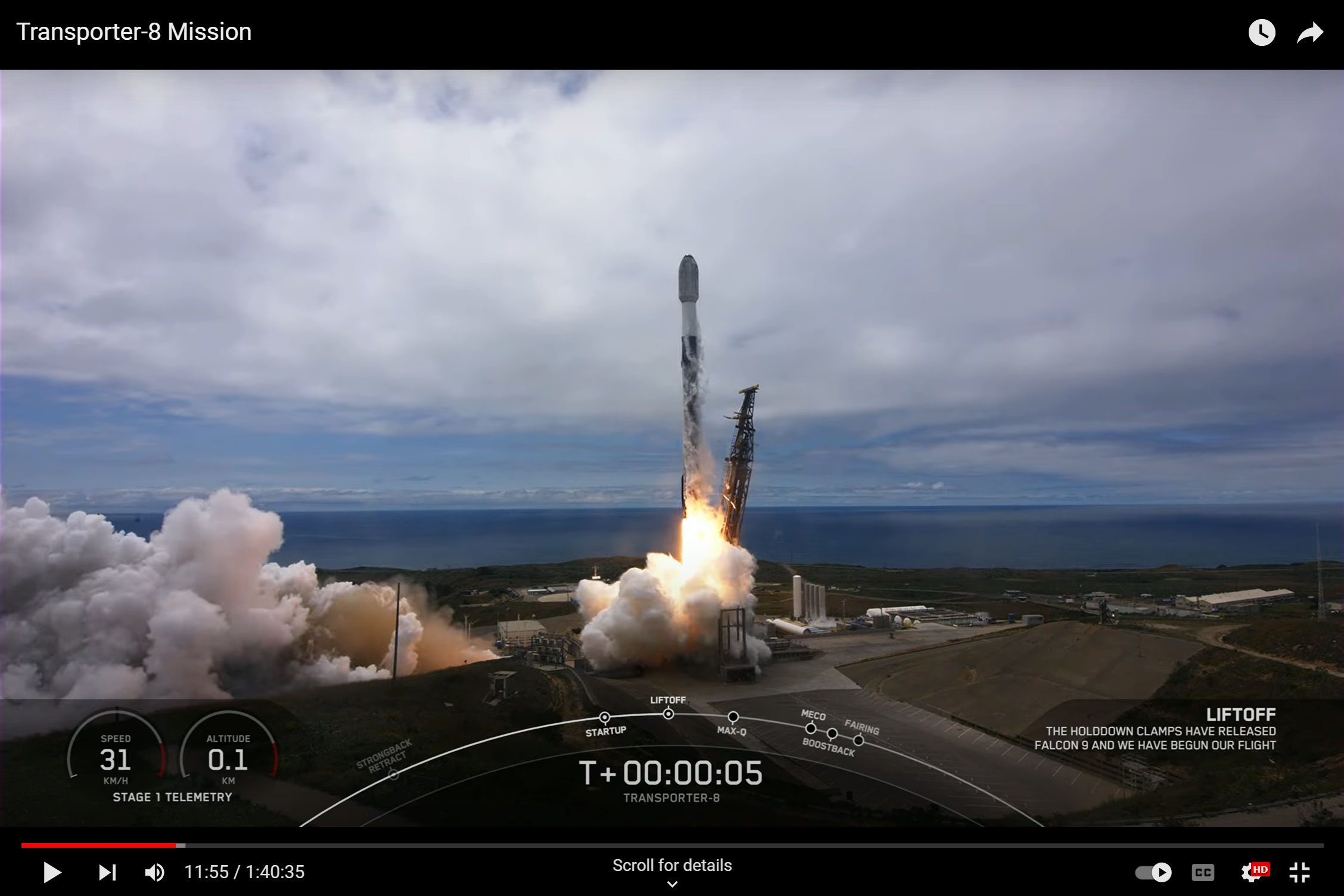 Launch of Neumann Drive on SpaceX Falcon 9 rocket (Transporter 8)